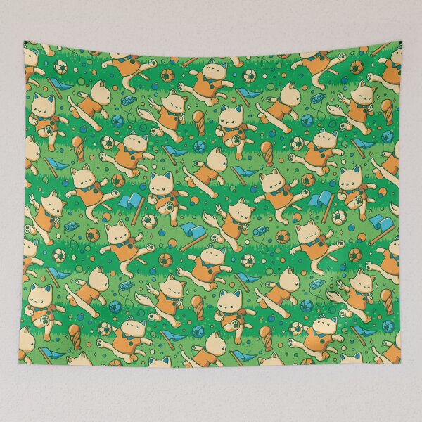 Item preview, Soccer Cats Dancing Pattern designed and sold by Tobe Fonseca®.