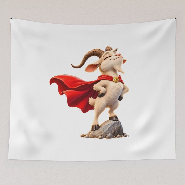 Item preview, Super Goat Hero Red Cape Design designed and sold by WeirdStation.