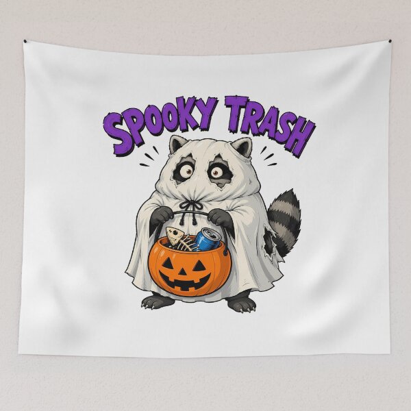 Item preview, Spooky Halloween Trash Panda Raccoon Ghost designed and sold by chattsuede.