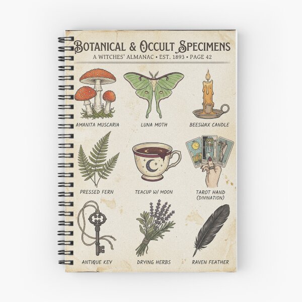 Item preview, Botanical And Occult Specimens Witches Almanac Page designed and sold by The Mellonaire.