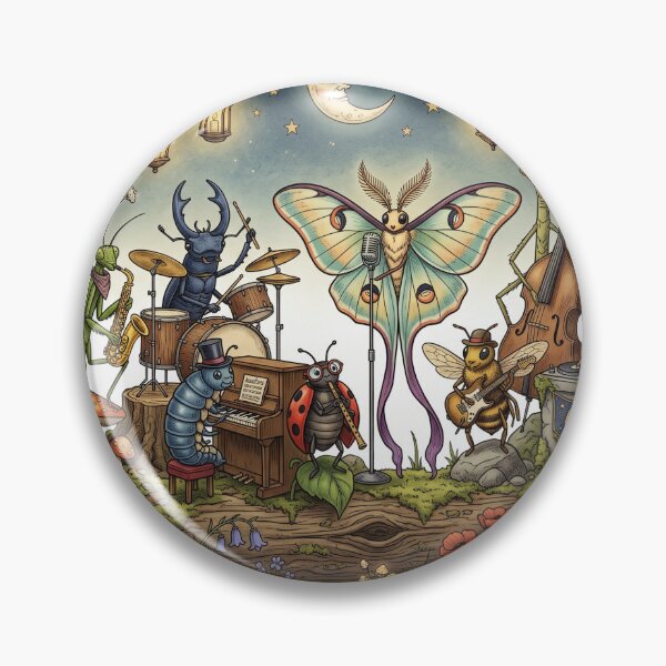 Item preview, Insect Jazz Band Moth Singer T-Shirt | Whimsical Forest Music Woodland Animals Fairycore Tee designed and sold by DragonPrint.