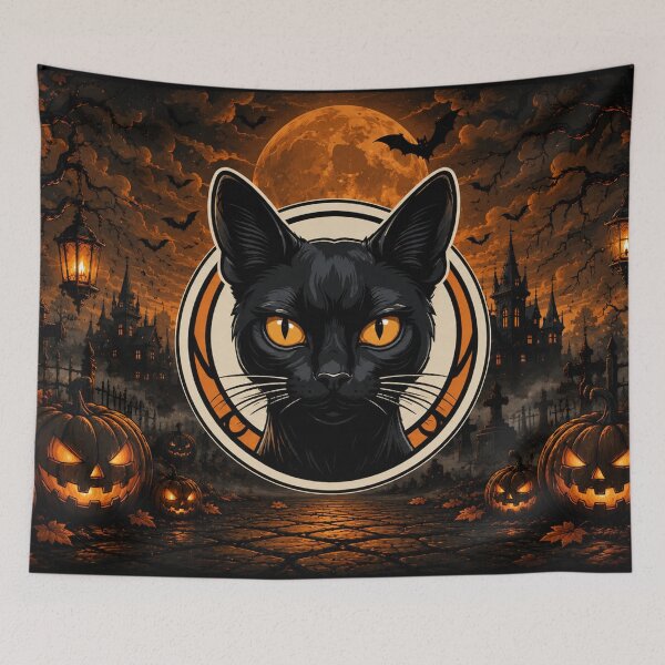 Item preview, Black Cat Halloween Night designed and sold by Fei Long Design Hub.