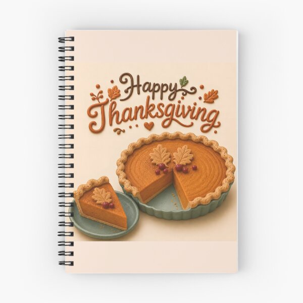Item preview, Happy Thanksgiving Pumpkin Pie with Cranberries and Autumn Leaves designed and sold by DoveArtDesigns.
