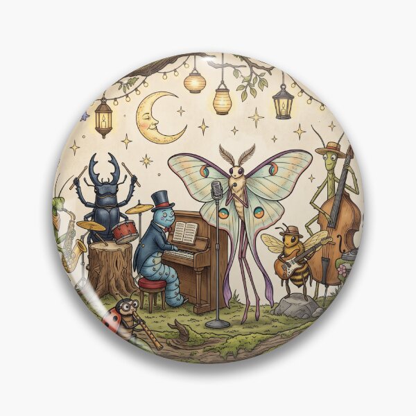 Item preview, Insect Jazz Band Moth Singer T-Shirt | Whimsical Forest Music Woodland Animals Fairycore Tee designed and sold by DragonPrint.