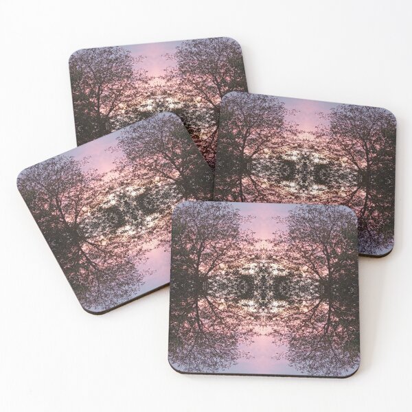 Item preview, Tree with a pink and purple colored sky, mirror photo designed and sold by lyloubeaupere.