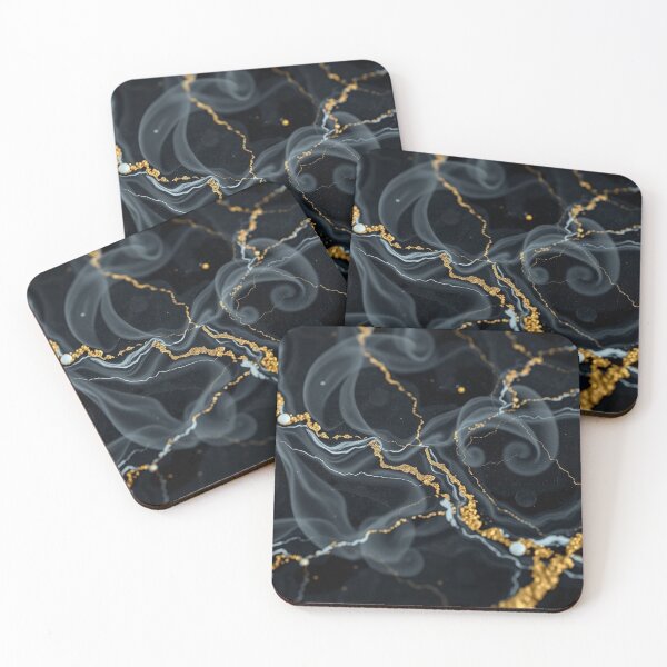 Item preview, Black Gold Marble Vein Abstract designed and sold by IntelliMindDesigns.