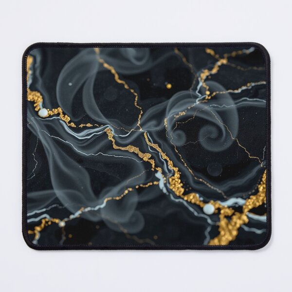 Item preview, Black Gold Marble Vein Abstract designed and sold by IntelliMindDesigns.