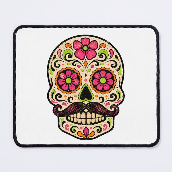 Item preview, Mustache Sugar Skull Calavera Mexican Folk Culture designed and sold by chattsuede.