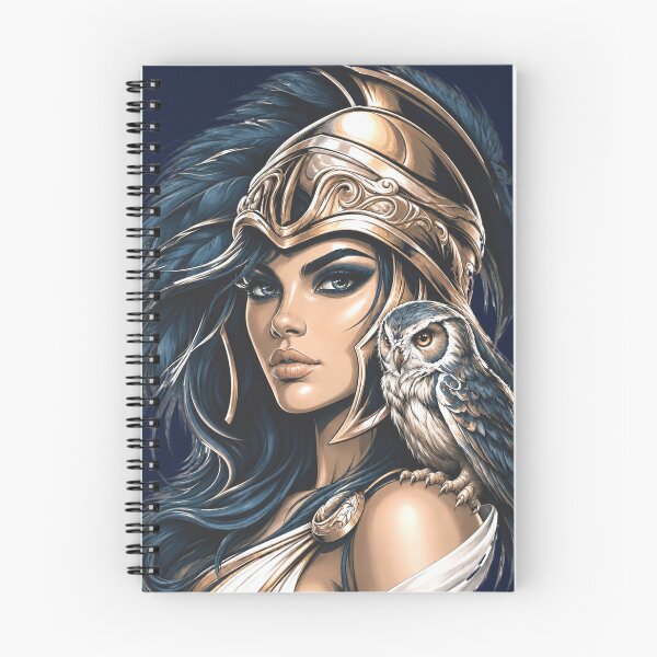 Item preview, Athena Greek Goddess of Wisdom with Owl and Warrior Helmet designed and sold by MythicMood.