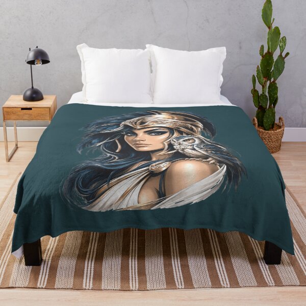 Item preview, Athena Greek Goddess of Wisdom with Owl and Warrior Helmet designed and sold by MythicMood.