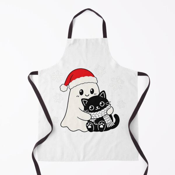 Item preview, Creepmas Ghost Black Cat Hugging Winter Spirit designed and sold by chattsuede.