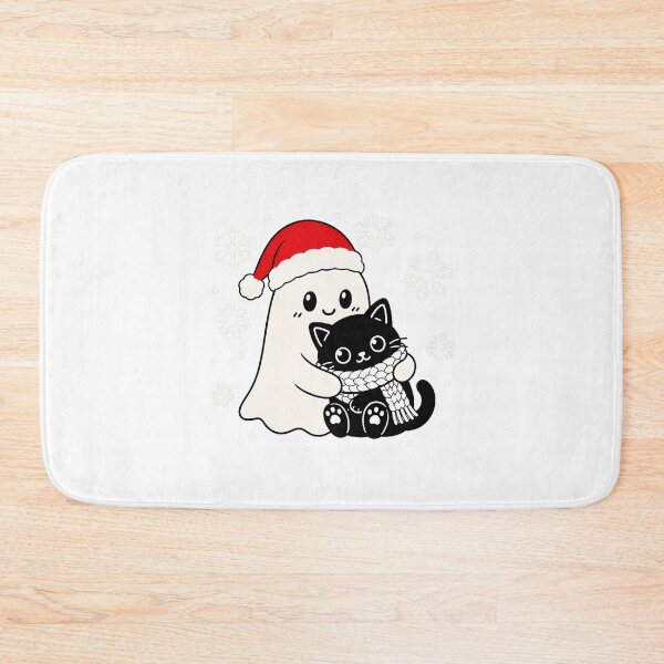 Item preview, Creepmas Ghost Black Cat Hugging Winter Spirit designed and sold by chattsuede.