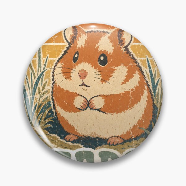 Item preview, Hamster in the Wild Grass Burrow Sun Faded Retro Art designed and sold by VisualArtsOasis.