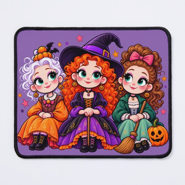Item preview, Chibi Halloween Witch Trio with Brooms. designed and sold by Anime-Clothes1.