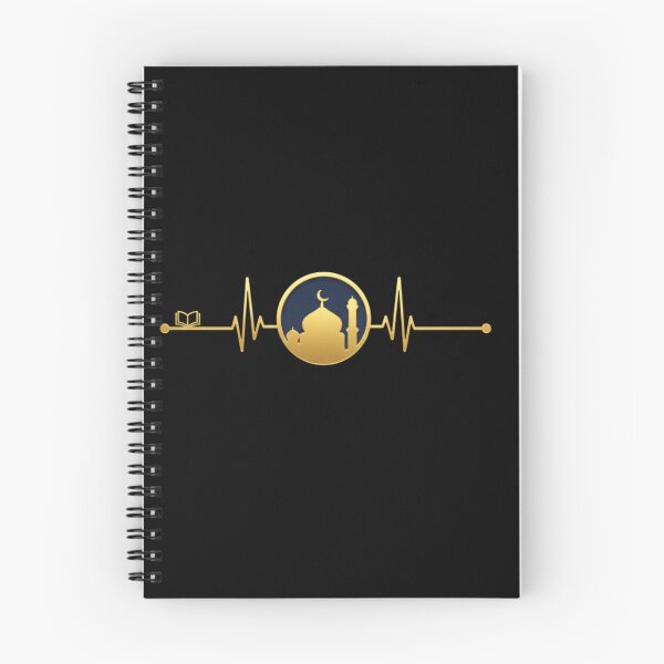 Item preview, Mosque in a circular frame & Heartbeat (gold) – Crescent Mosque Silhouette Islamic Minimalist Muslim Design designed and sold by D-Islamic.