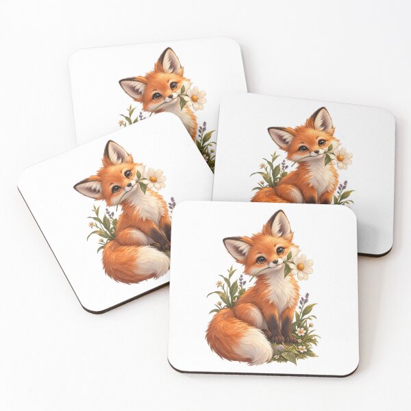 Item preview, Whimsical Fox with Daisy – Cute Woodland Cottagecore Art designed and sold by GraphiteRealm.