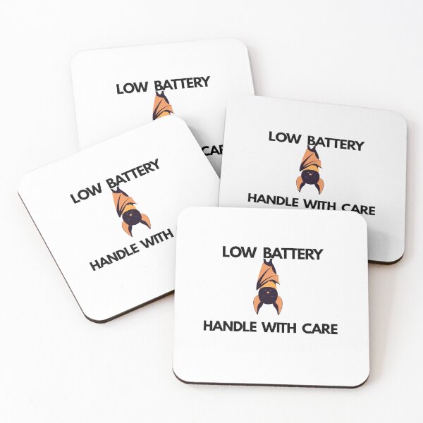 Item preview, Low Battery – Handle With Care | Funny Bat Design designed and sold by Anya86.