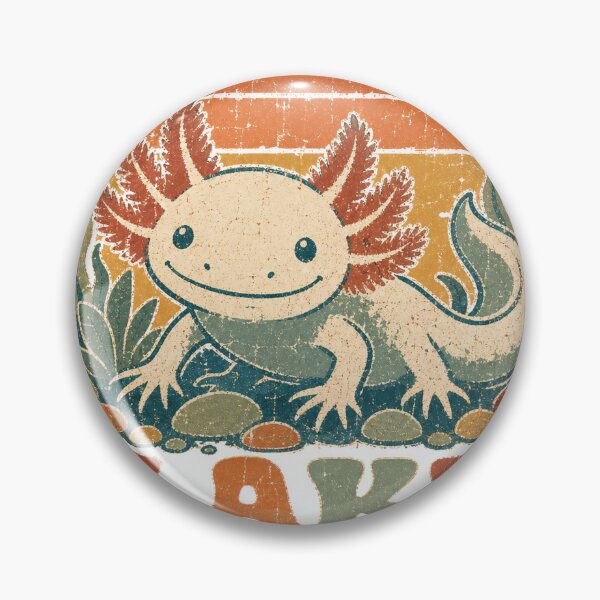 Item preview, Axolotl in the Weedy Lake Bed Sun Faded Retro Art designed and sold by VisualArtsOasis.