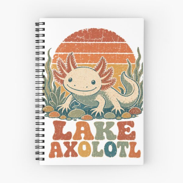 Item preview, Axolotl in the Weedy Lake Bed Sun Faded Retro Art designed and sold by VisualArtsOasis.