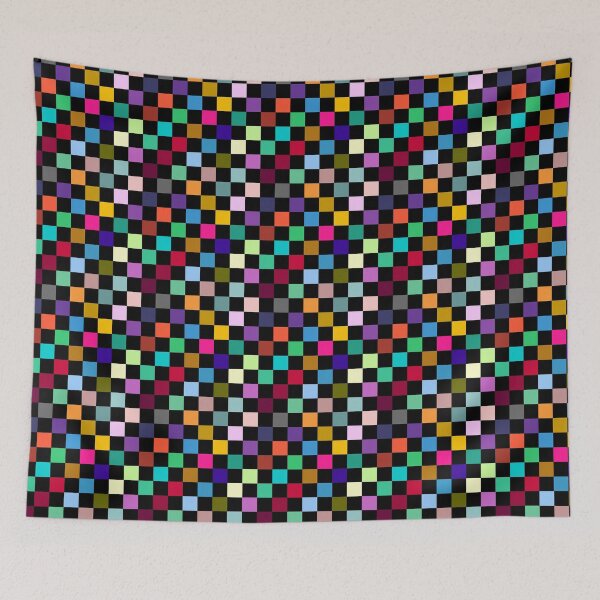 Item preview, Colorful Checkered Pattern Design Black  designed and sold by PatternTitan.