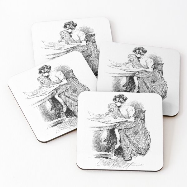 Item preview, Gibson Girl -Mother and DAughter reading by Charles Dana Gibson designed and sold by RickE.