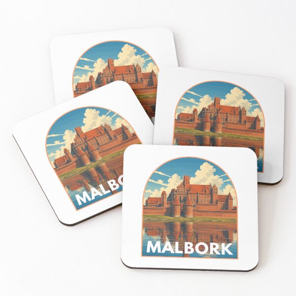 Item preview, Malbork in Poland, Retro Art Travel Landscape Badge designed and sold by MaateoDesign.