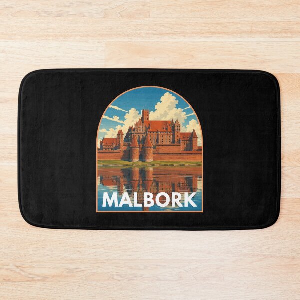 Item preview, Malbork in Poland, Retro Art Travel Landscape Badge designed and sold by MaateoDesign.