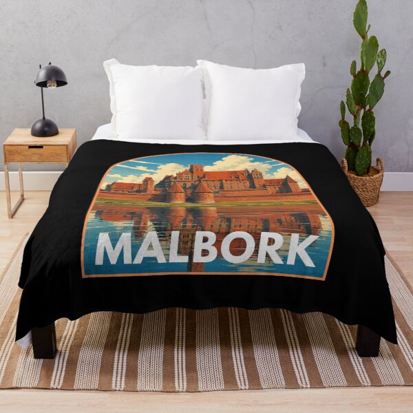 Artikelvorschau, Malbork in Polen, Retro-Kunst-Reiselandschaft-Abzeichen entworfen und verkauft von MaateoDesign.