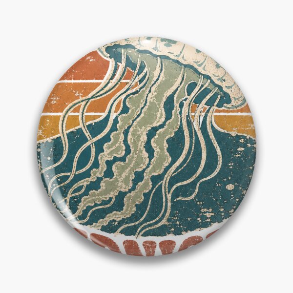 Item preview, Jellyfish in the Midnight Sea Sun Faded Retro Art designed and sold by VisualArtsOasis.
