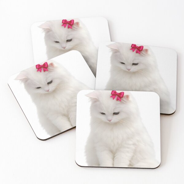 Item preview, Cute White Kitten With Red Bow designed and sold by AmirArtisanVibe.