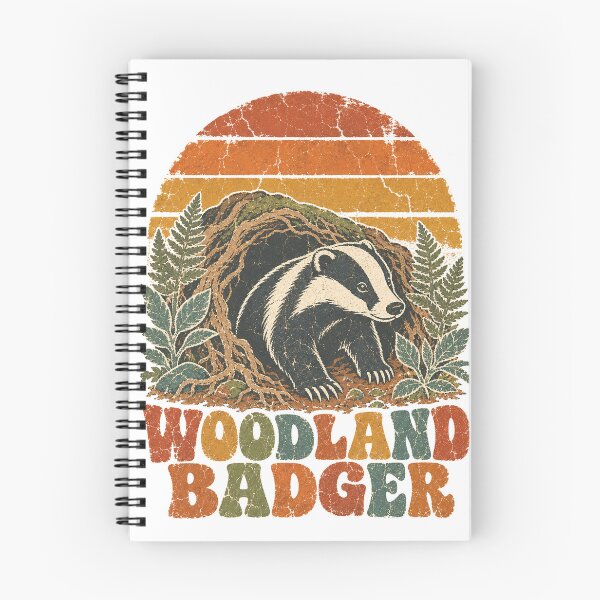 Item preview, Badger in the Woodland Burrow Sun Faded Retro Art designed and sold by VisualArtsOasis.