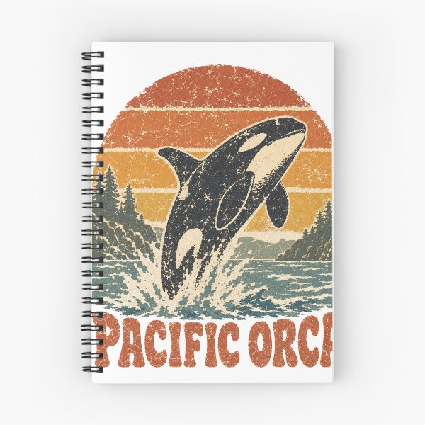 Item preview, Orca in the Cold Pacific Waters Sun Faded Retro Art designed and sold by VisualArtsOasis.