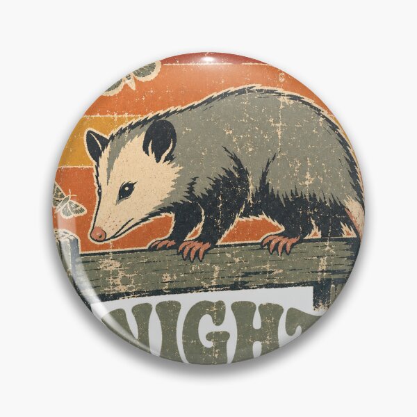 Item preview, Opossum on the Midnight Fence Sun Faded Retro Art designed and sold by VisualArtsOasis.