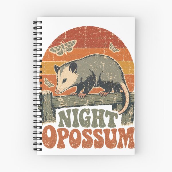 Item preview, Opossum on the Midnight Fence Sun Faded Retro Art designed and sold by VisualArtsOasis.