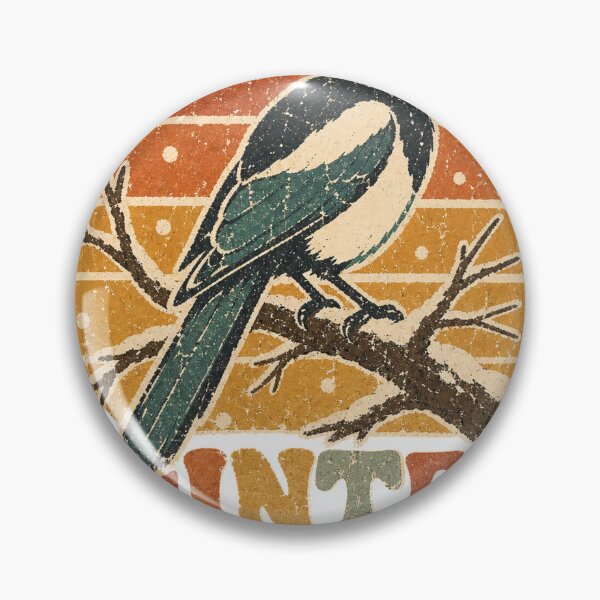 Item preview, Magpie on the Winter Branch Sun Faded Retro Art designed and sold by VisualArtsOasis.