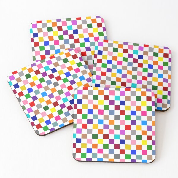 Item preview, Colorful Checkered Check Design White  designed and sold by PatternTitan.