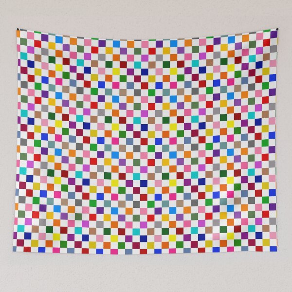 Item preview, Colorful Checkered Check Design White  designed and sold by PatternTitan.