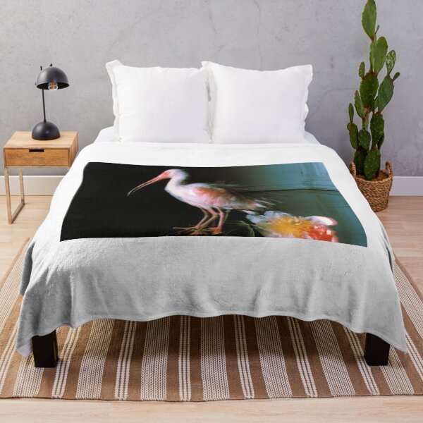 Item preview, Ethereal White Ibis Standing Beside Peony designed and sold by TerrellynKinneu.