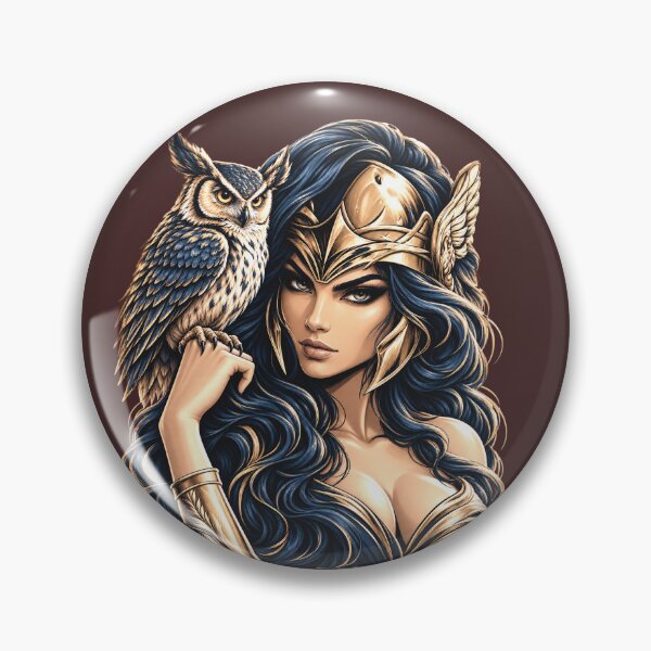 Item preview, Athena Greek Goddess of Wisdom with Owl and Warrior Helmet designed and sold by MythicMood.