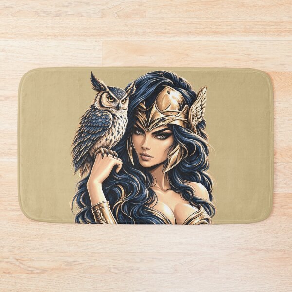 Item preview, Athena Greek Goddess of Wisdom with Owl and Warrior Helmet designed and sold by MythicMood.