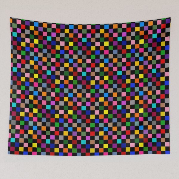 Item preview, Colorful Checkered Check Design Black  designed and sold by PatternTitan.