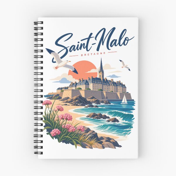 Item preview, Saint-Malo calligraphic sign with city landmarks designed and sold by 1enchik.
