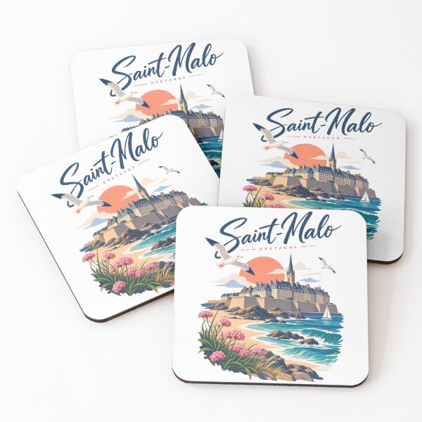 Item preview, Letrero caligráfico de Saint-Malo con monumentos emblemáticos de la ciudad. designed and sold by 1enchik.