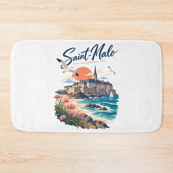 Artikelvorschau, Kalligrafisches Schild von Saint-Malo mit Stadtsehenswürdigkeiten entworfen und verkauft von 1enchik.