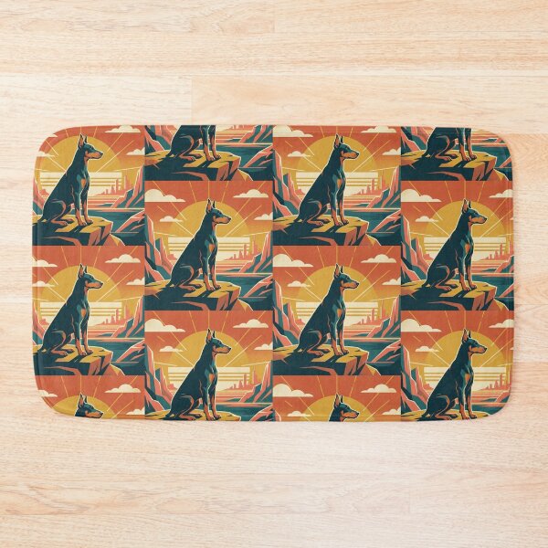 Item preview, Surreal Doberman Geometric Sunset Landscape Illustration designed and sold by Dogandesighn.