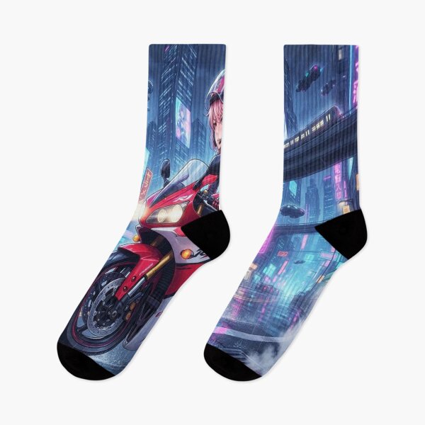 Item preview, Cyberpunk - Anime Girl Neon Ride designed and sold by JMAVILA ART.