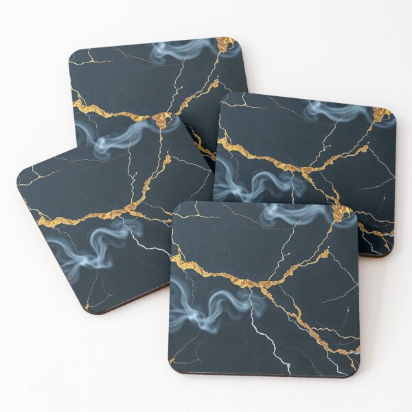 Item preview, Gold Vein Dark Marble Abstract designed and sold by IntelliMindDesigns.