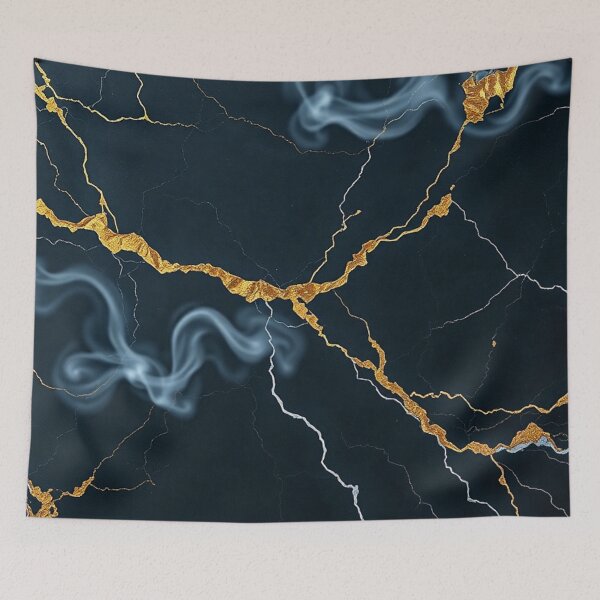 Item preview, Gold Vein Dark Marble Abstract designed and sold by IntelliMindDesigns.