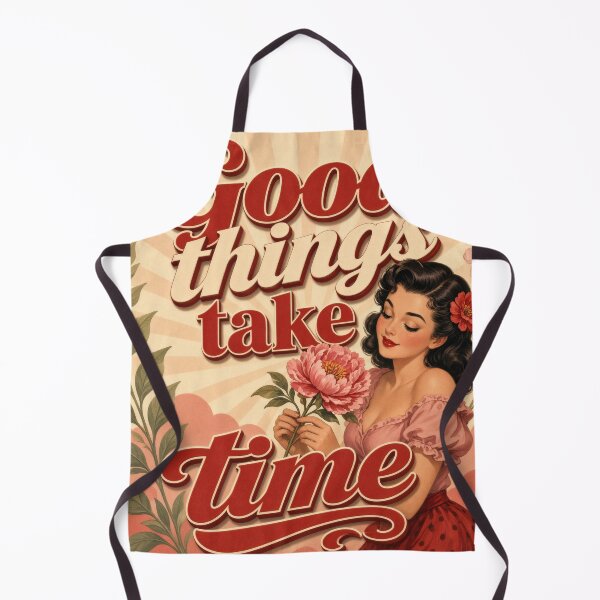 Item preview, Good Things Take Time – Vintage Floral Inspirational Quote Art designed and sold by HappyOops.