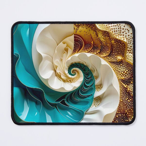 Item preview, Ocean Turquoise and Alabaster Ribbon Vortex designed and sold by Vicky Brago-Mitchell®.